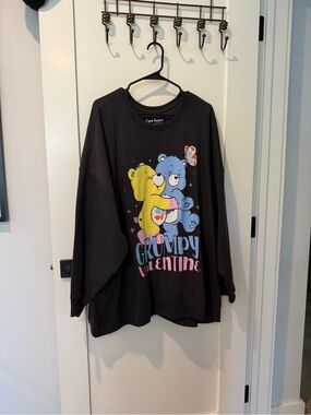 Care Bears Black Sweatshirt with Yellow & Blue Bear Graphic